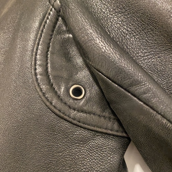 Tripp NYC Tiboa Vintage Leather Motorcycle Jacket Gothic Punk Biker Zip Black  M - Picture 5 of 8